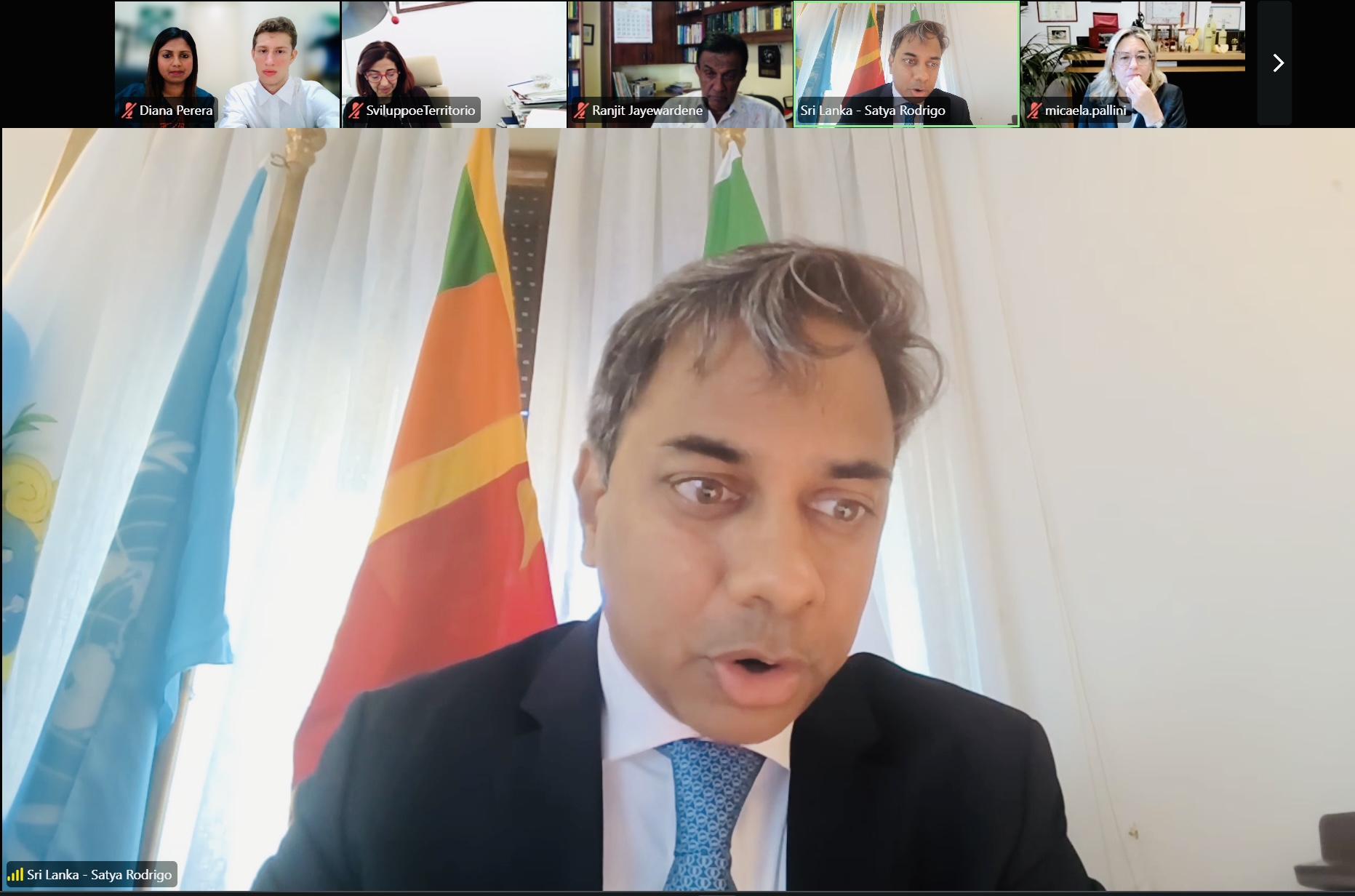 Sri Lanka showcases Trade & Investment Opportunities and promotes EXPO 2027 at a virtual business promotion meeting with the Rome Chamber of Commerce