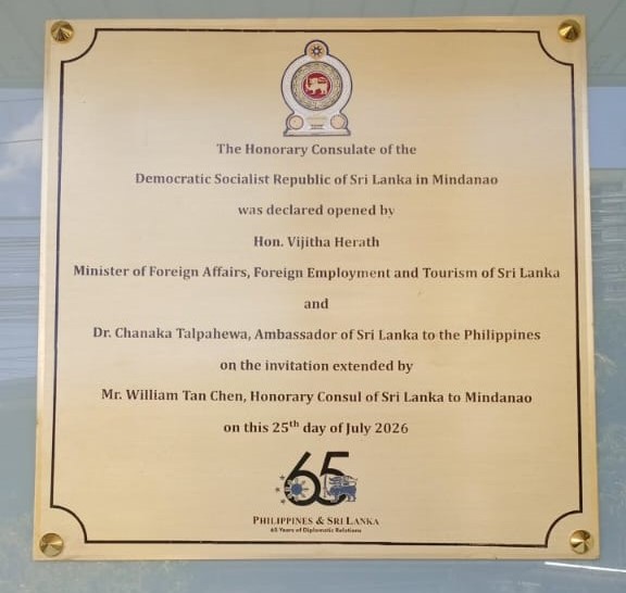 Foreign Minister Vijitha Herath opens the First Honorary Consulate of Sri Lanka in the Philippines