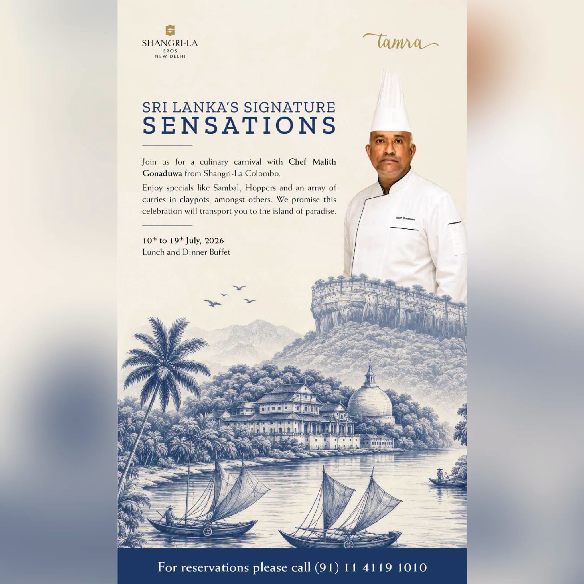Sri Lanka's Signature Sensations at Tamra, Shangri-La Eros New Delhi