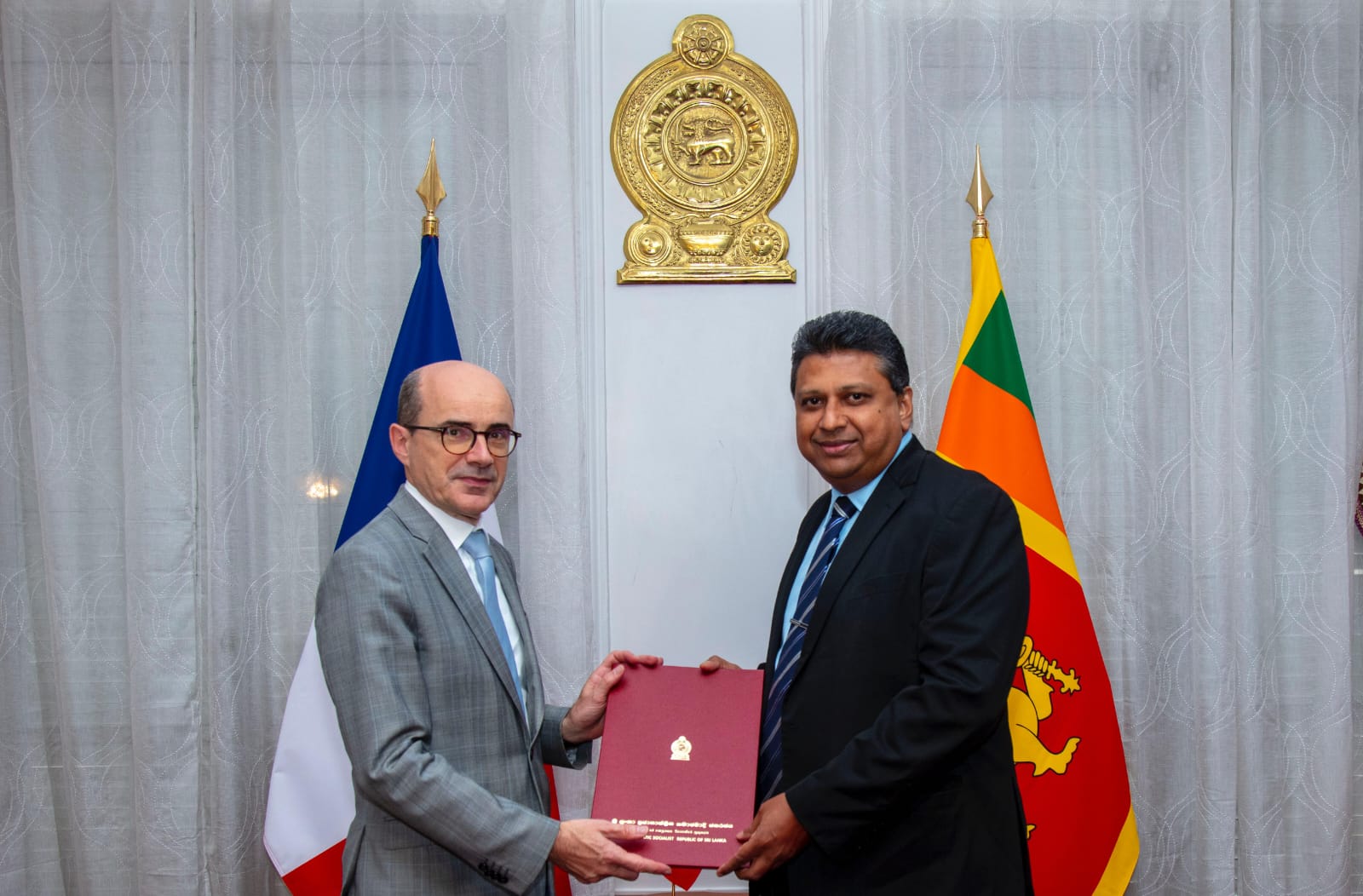 The newly appointed Ambassador-designate to France assumes duties