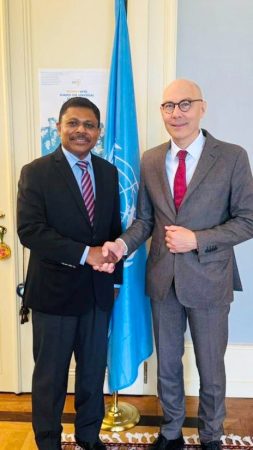Permanent Representative of Sri Lanka in Geneva Meets with UN High Commissioner for Human Rights Volker Türk