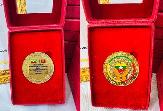 Myanmar honors the countries, including Sri Lanka that assisted after the earthquake