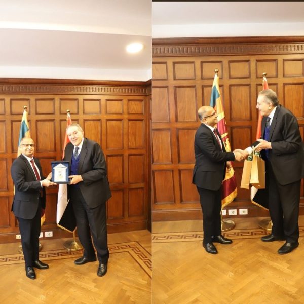 Ambassador of Sri Lanka engages in discussions with the Chairman and Board of Directors of the Alexandria Chamber of Commerce to enhance trade and economic cooperation between Sri Lanka and Egypt.